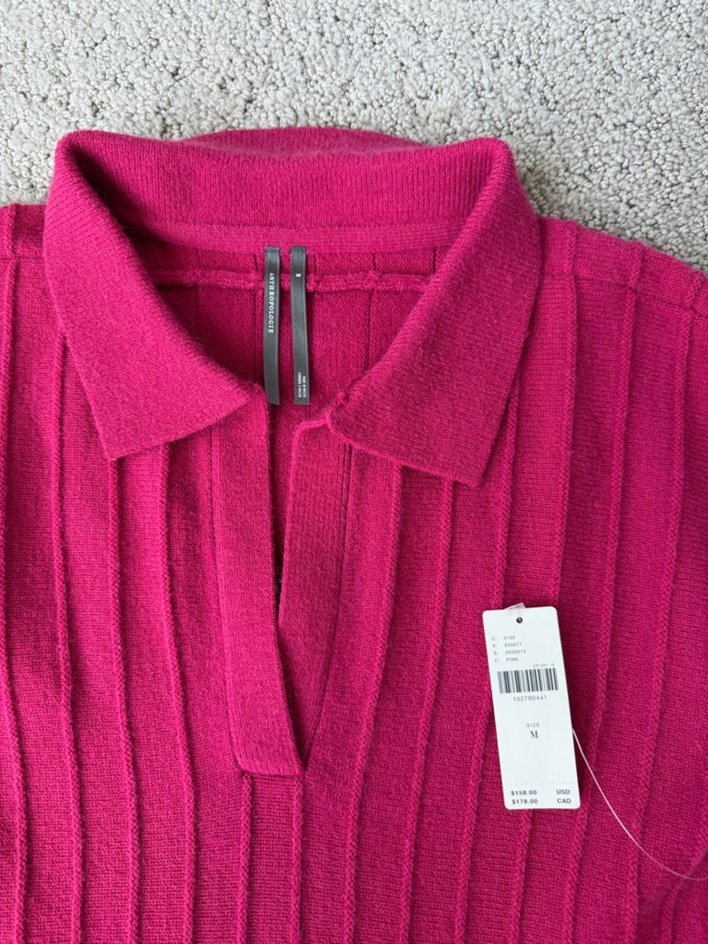 Anthropologie A-Line Mini Sweater Dress in Muted Rose Pink Preppy Women’s M NWT - Picture 5 of 12